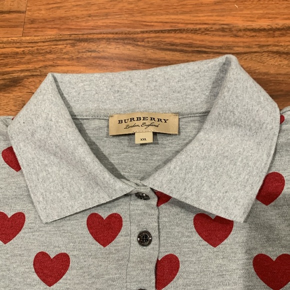 Burberry Heart Print Short Sleeve Polo - Women’s Size XXL - Picture 4 of 14